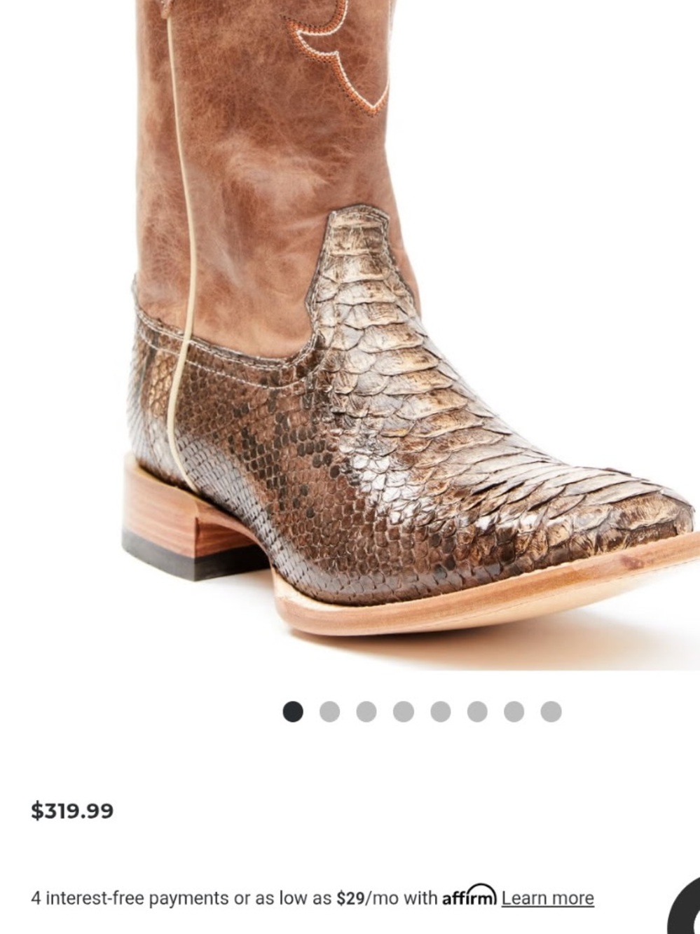 Men's Exotic Cody James Python Western Boots - Brown 14D - Picture 7 of 7